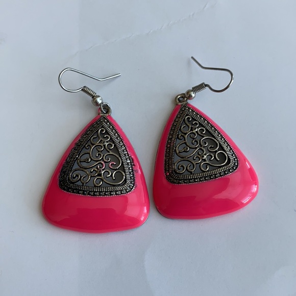 Indian Vintage Oxidized Silver Earrings - Picture 4 of 4